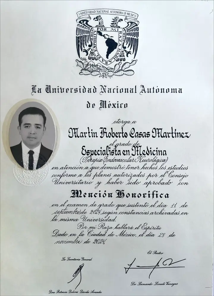Imagen del documento: Especialista en Medicina (Terapia Endovascular Neurológica)